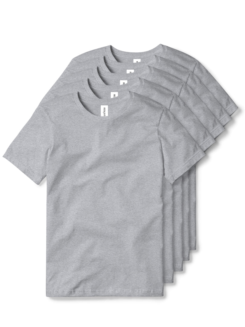 Essential T-Shirt - Grey - 5 Pack