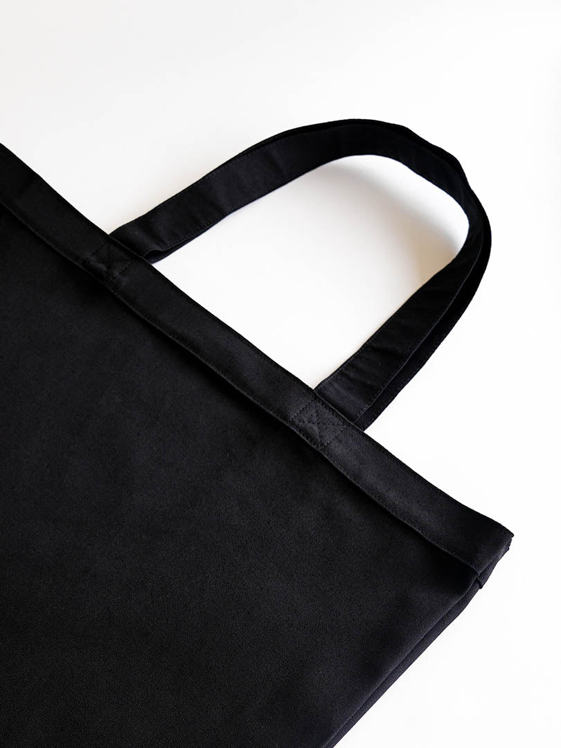 Black tote bag long strap best sale