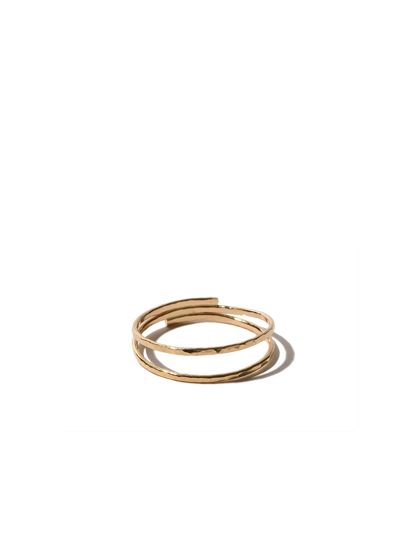 Double Hammered Ring - Gold
