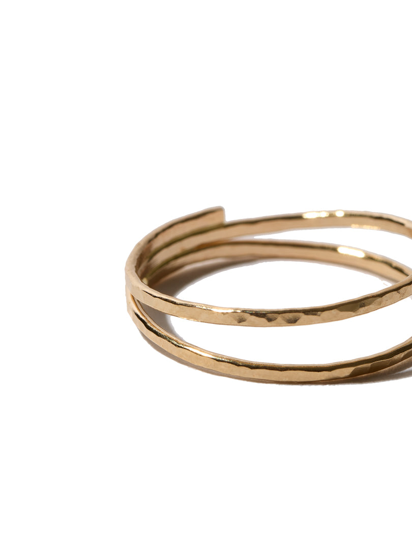 Double Hammered Ring - Gold