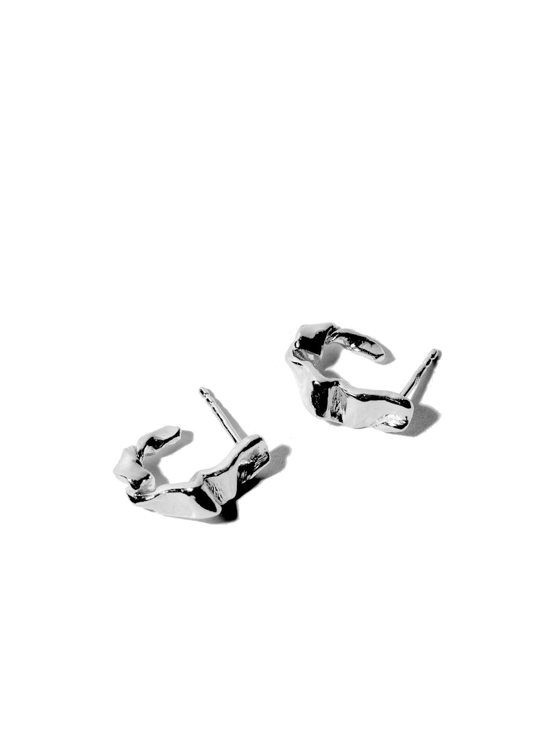 Boucles d'oreilles Petit Hoops Ruban - Argent