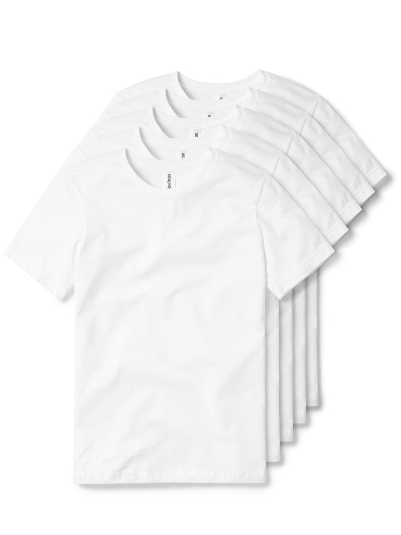 Essential T-Shrit - White - 5 Pack