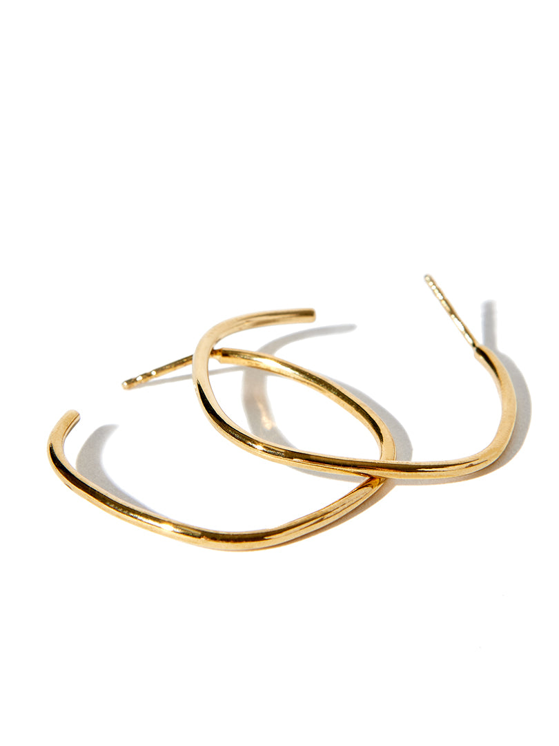Square Wire Hoops - Gold vermeil