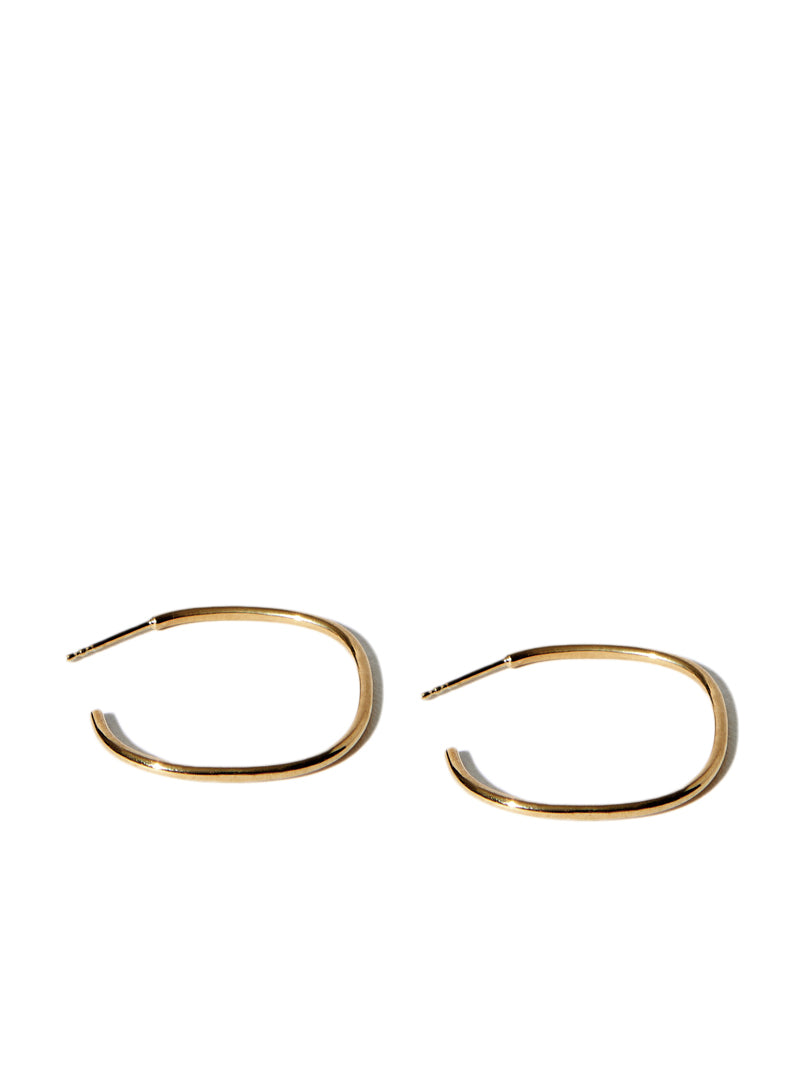 Square Wire Hoops - Gold vermeil